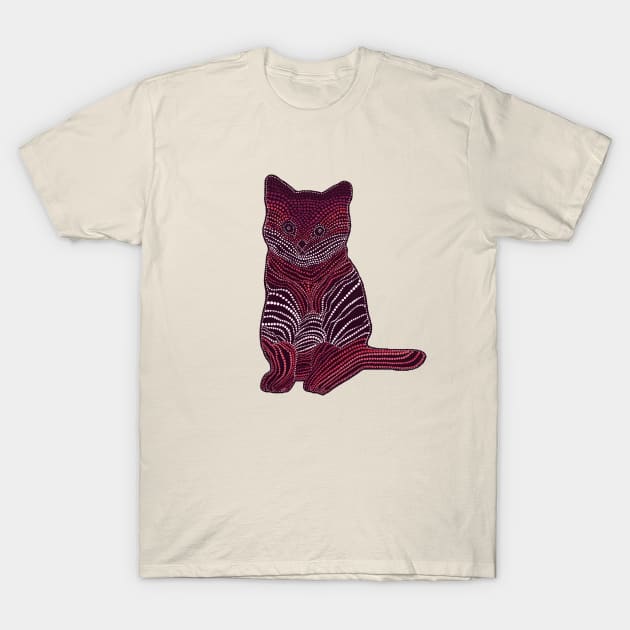 Meow Meow - Monochrome Peach T-Shirt by Amy Diener